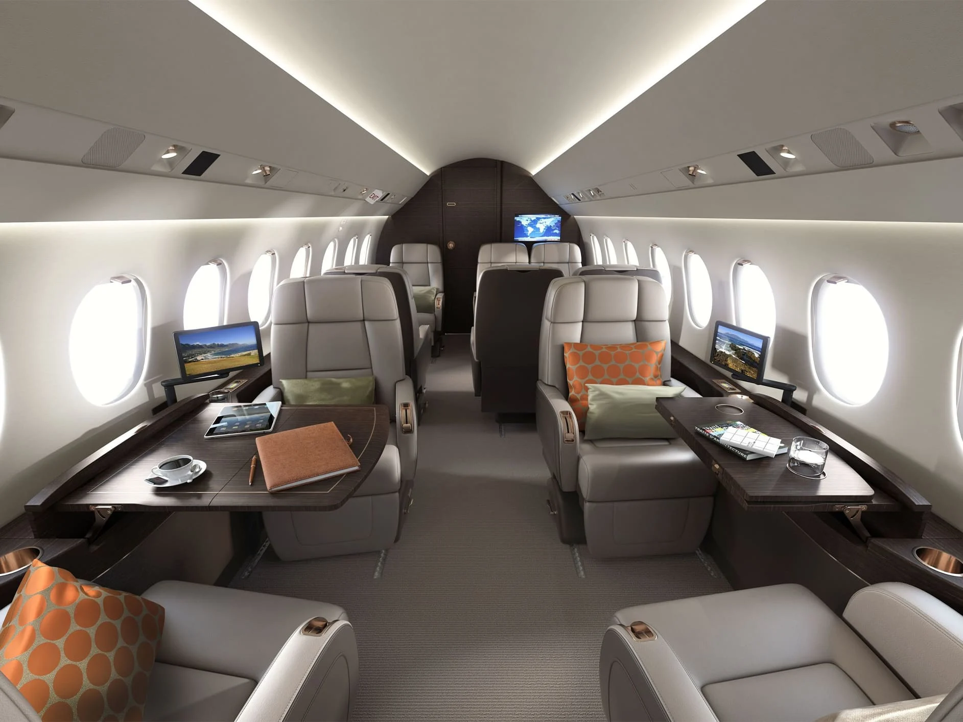 Super mid-size jet cabin
