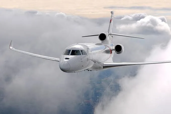 Aircraft over landscape